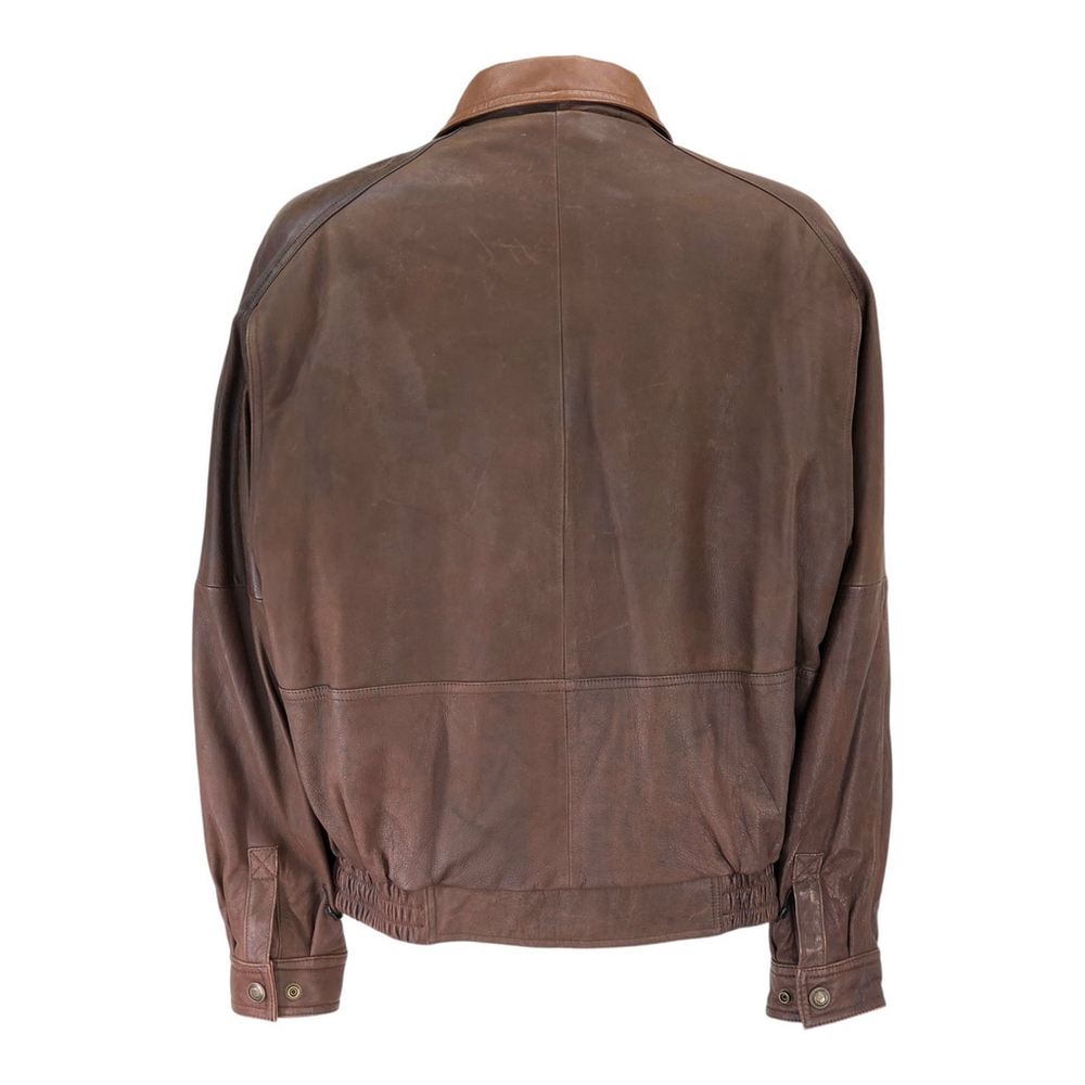 Americana Leather Adventure Bound Flight Jacket Men’s L Brown Travel Wear - Picture 2 of 16